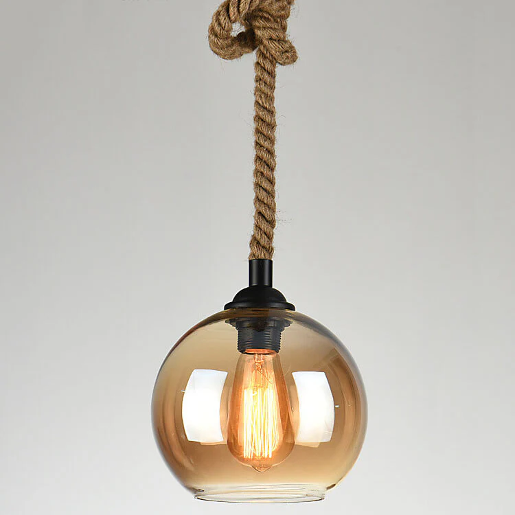 Retro Szklana Wisząca Lampa