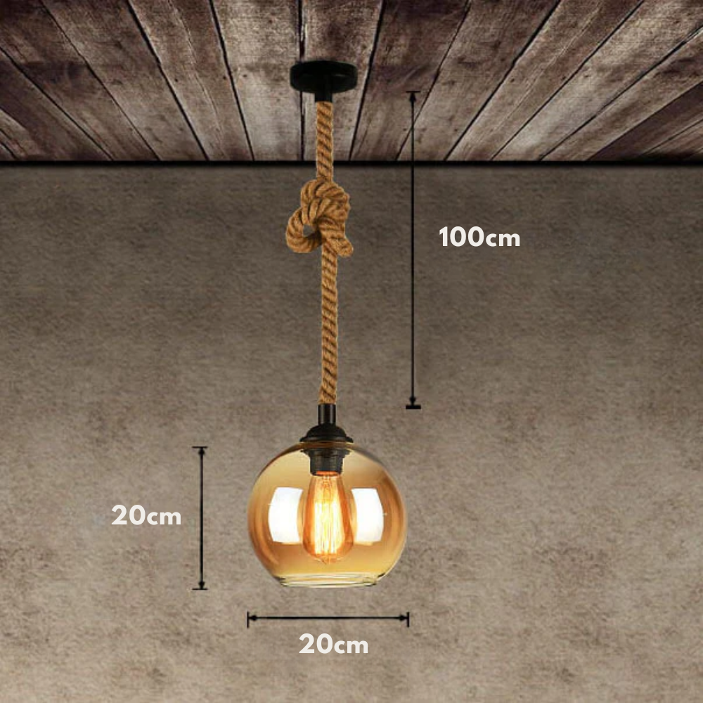 Retro Szklana Wisząca Lampa