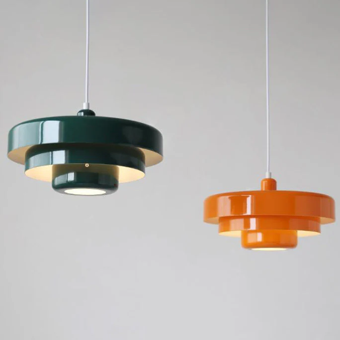 Nordycka Vintage wielowarstwowa okrągła metalowa lampa wisząca