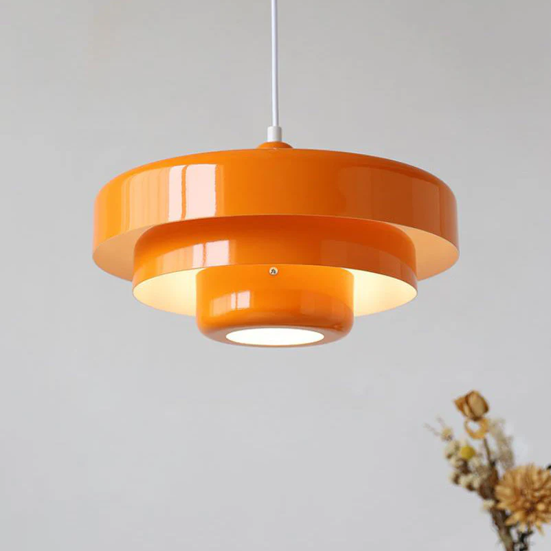 Nordycka Vintage wielowarstwowa okrągła metalowa lampa wisząca