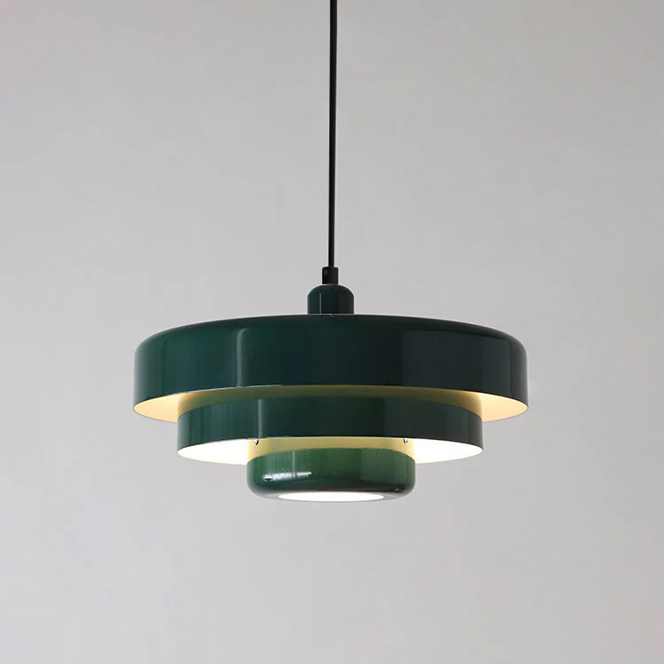 Nordycka Vintage wielowarstwowa okrągła metalowa lampa wisząca