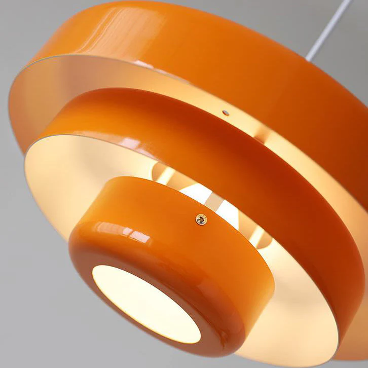 Nordycka Vintage wielowarstwowa okrągła metalowa lampa wisząca