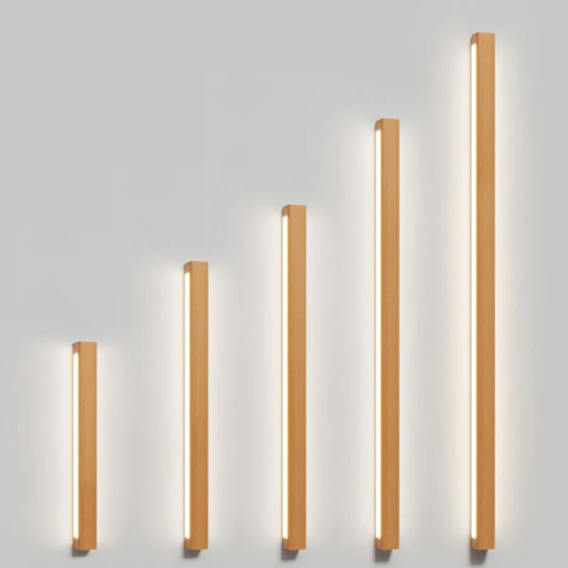 Japońska Prosta Drewniana Listwa LED Kinkiet