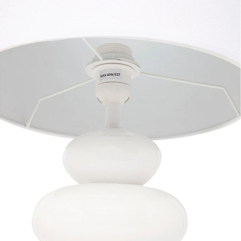 Biała Ceramiczna Lampa stołowa KOA