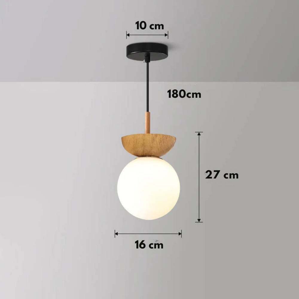 Nordycka Japońska Szklana Kula z Imitacją Drewna i Żelaza