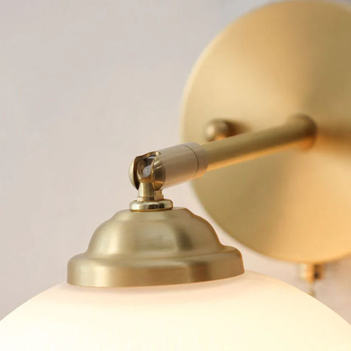 Nordycka Paskowana Mlecznobiała Szklana Mosiężna lampa