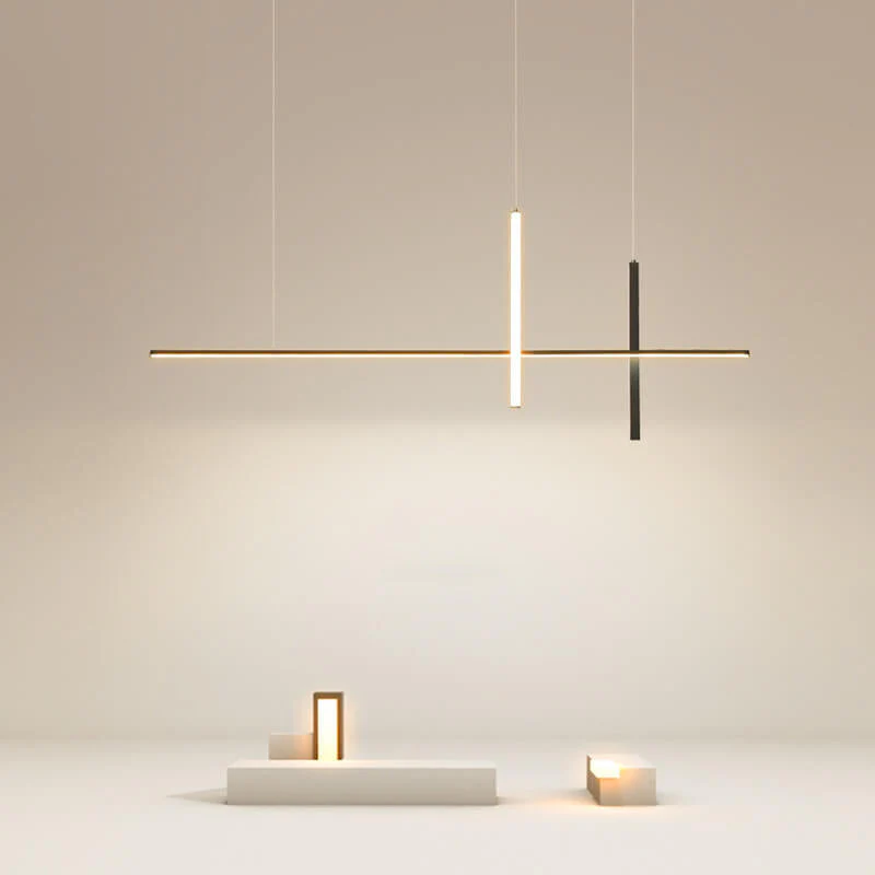 Nowoczesny minimalistyczny podłużny żyrandol LED