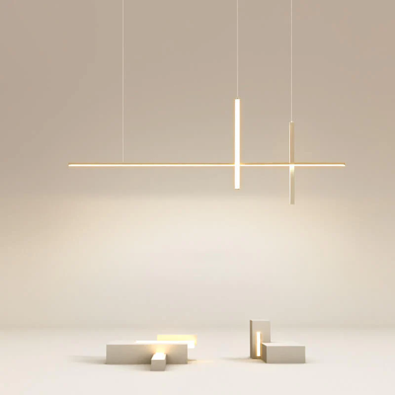 Nowoczesny minimalistyczny podłużny żyrandol LED