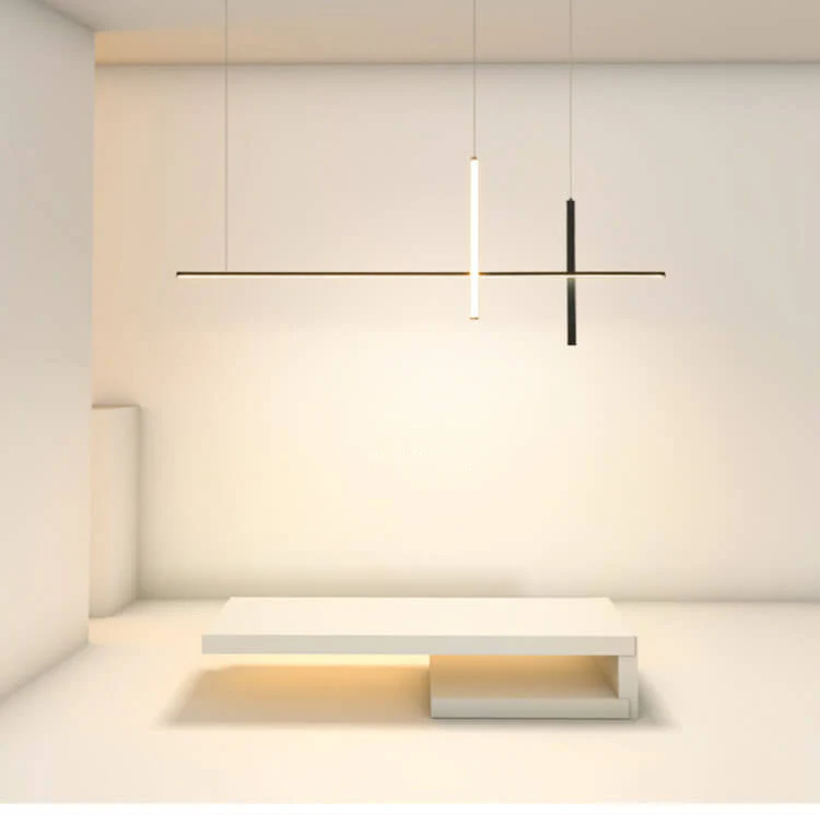 Nowoczesny minimalistyczny podłużny żyrandol LED