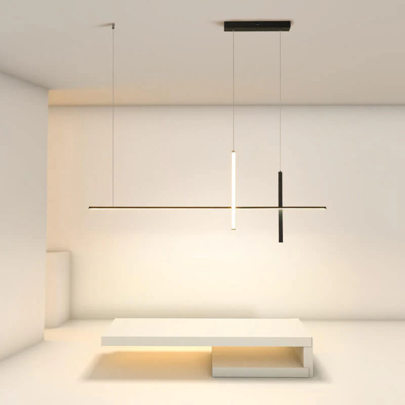 Nowoczesny minimalistyczny podłużny żyrandol LED