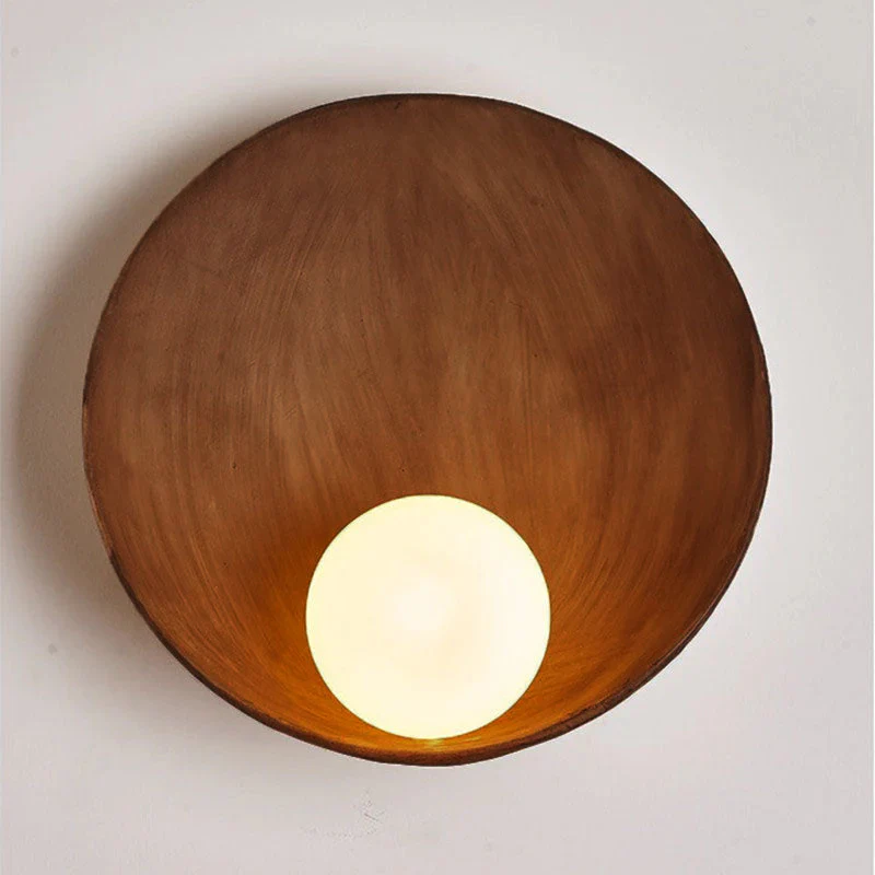 Nowoczesna minimalistyczna okrągła kinkietowa lampa ścienna z żywicy i żelaza