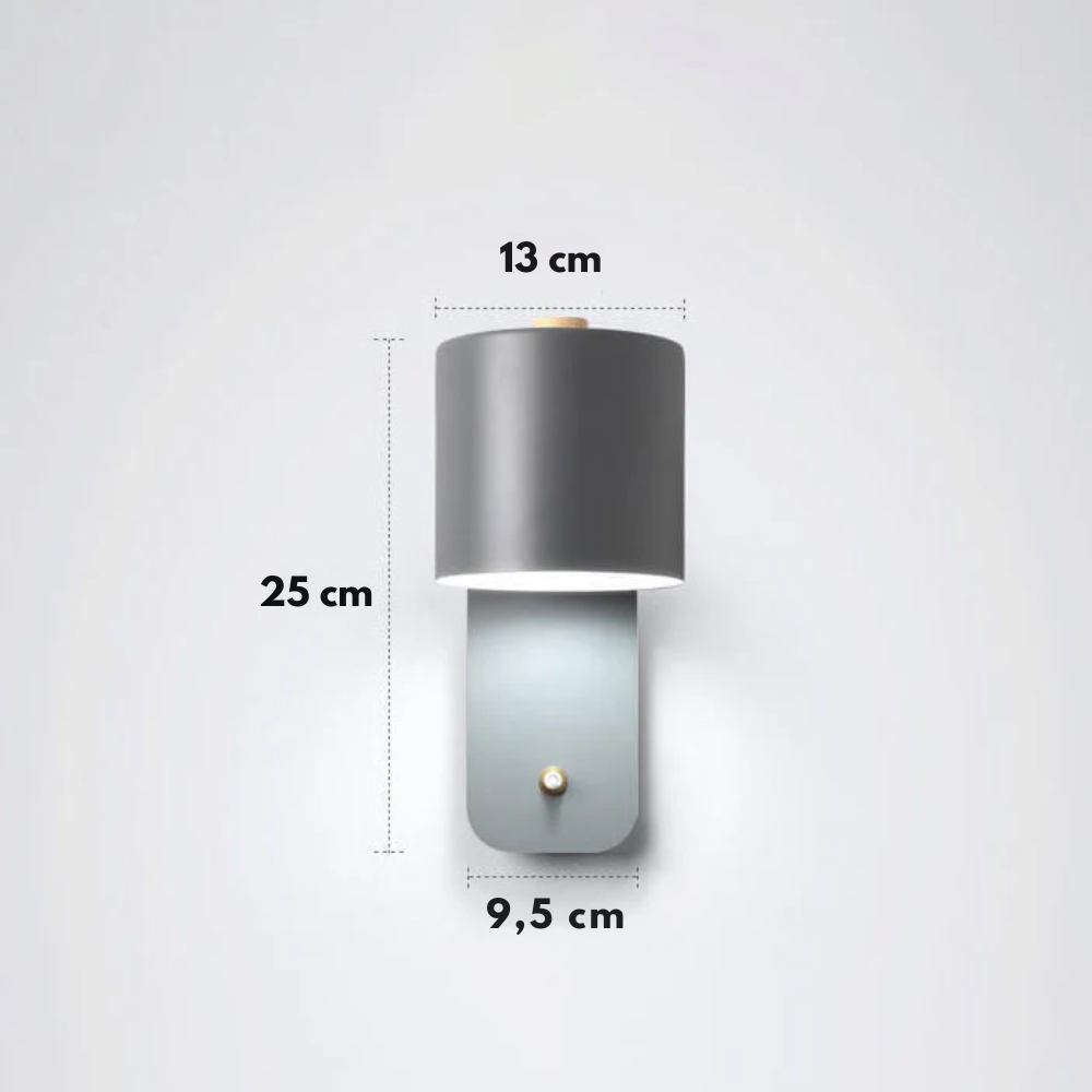 Otočná nástěnná lampa ve tvaru válce