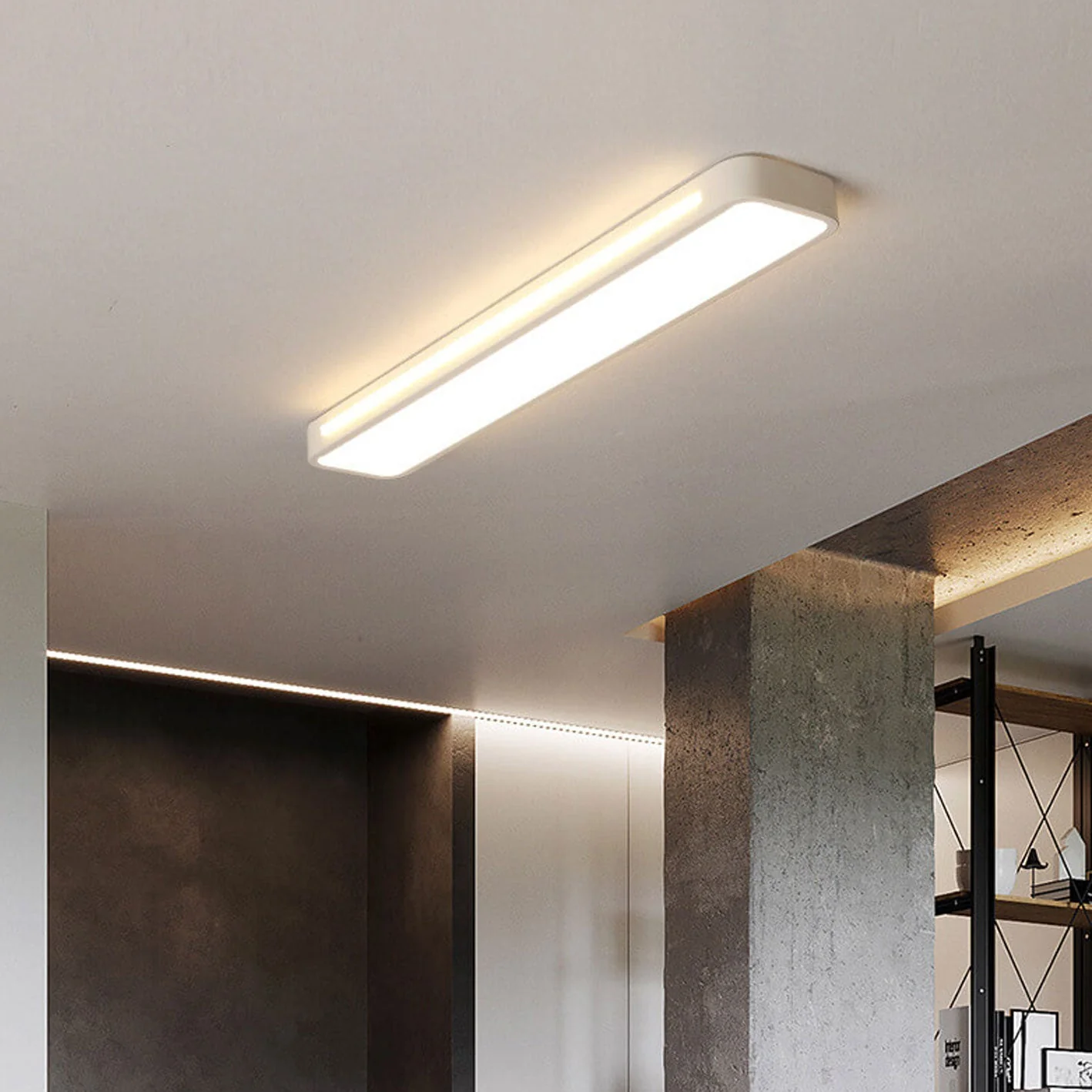 Nordycka minimalistyczna długa lampa sufitowa LED