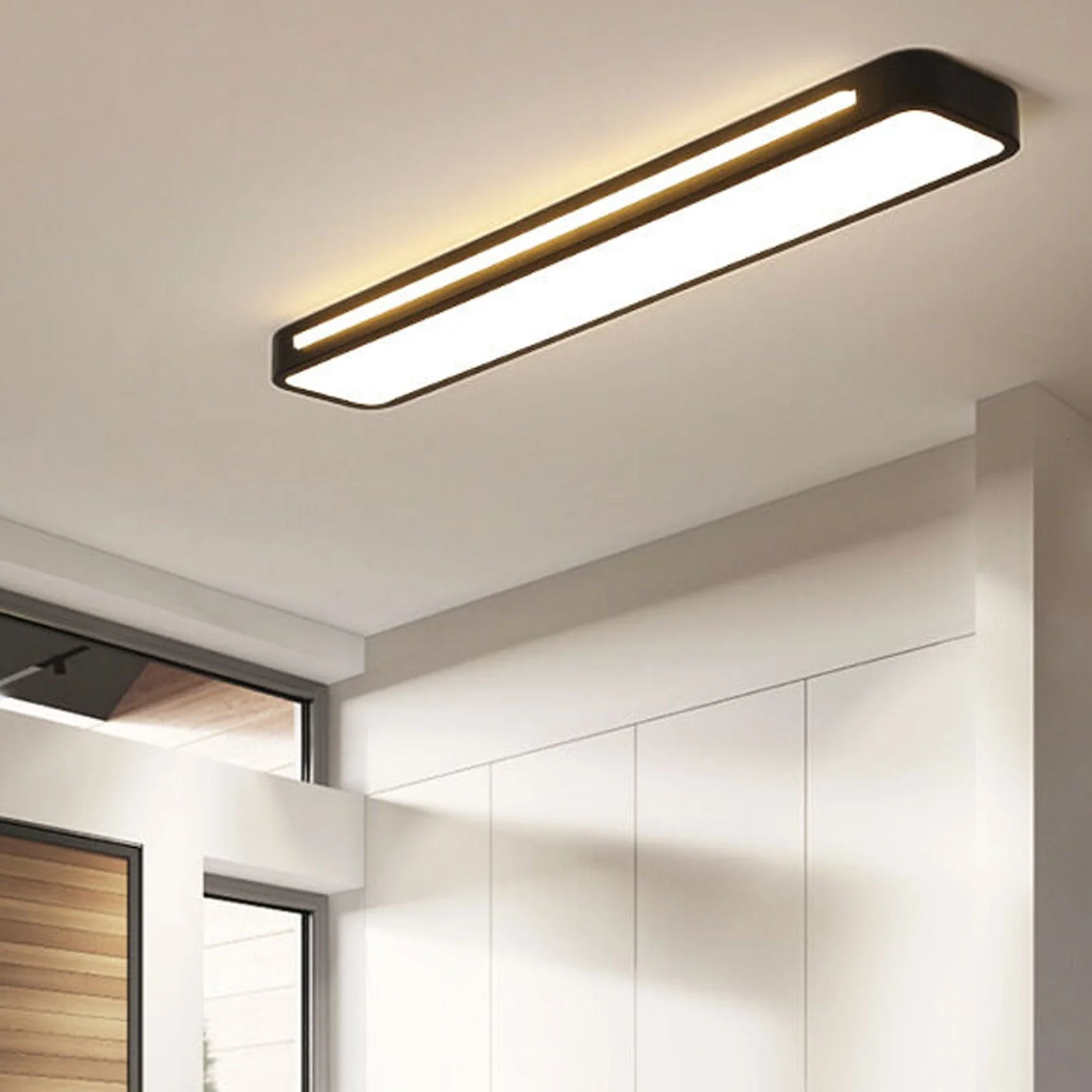 Nordycka minimalistyczna długa lampa sufitowa LED