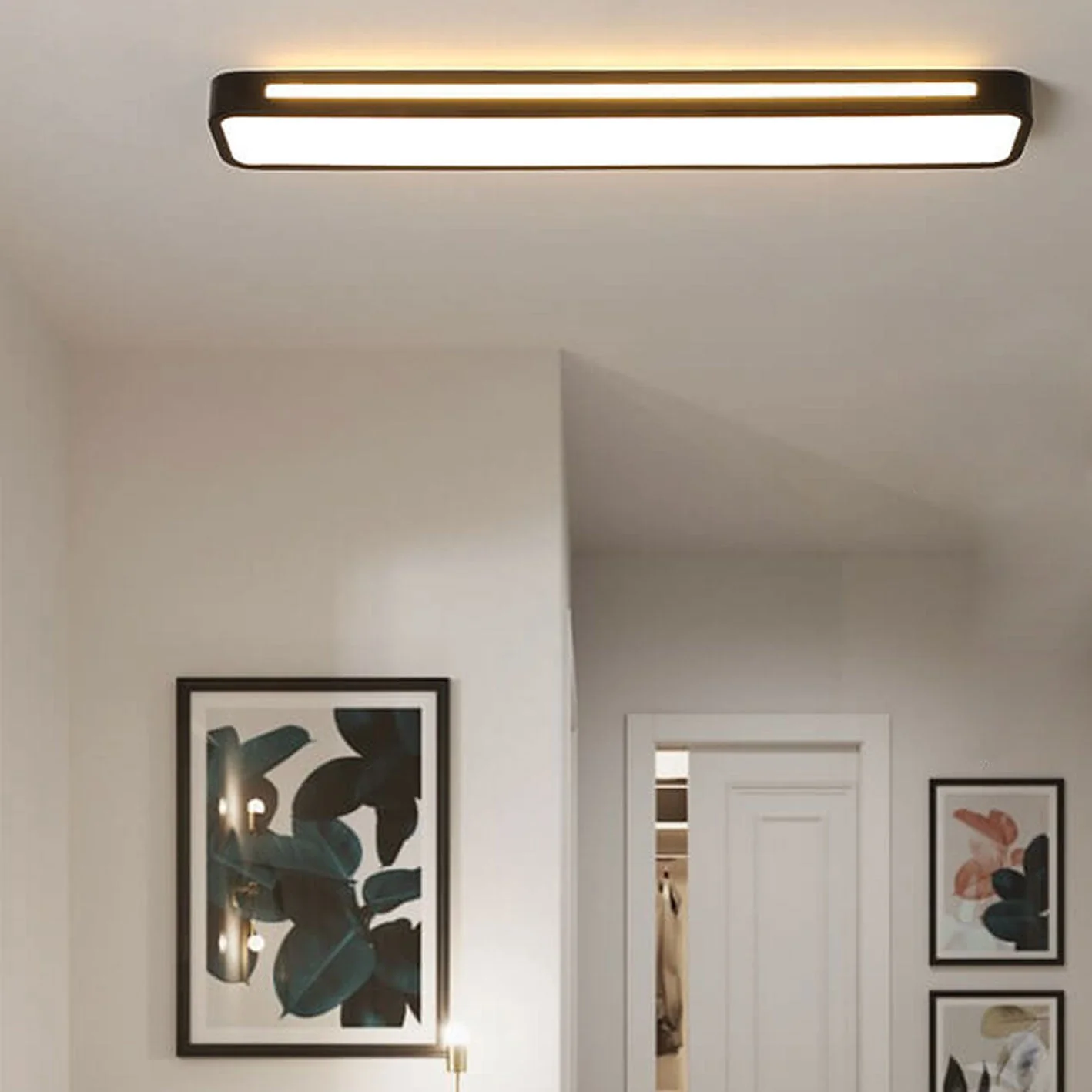 Nordycka minimalistyczna długa lampa sufitowa LED
