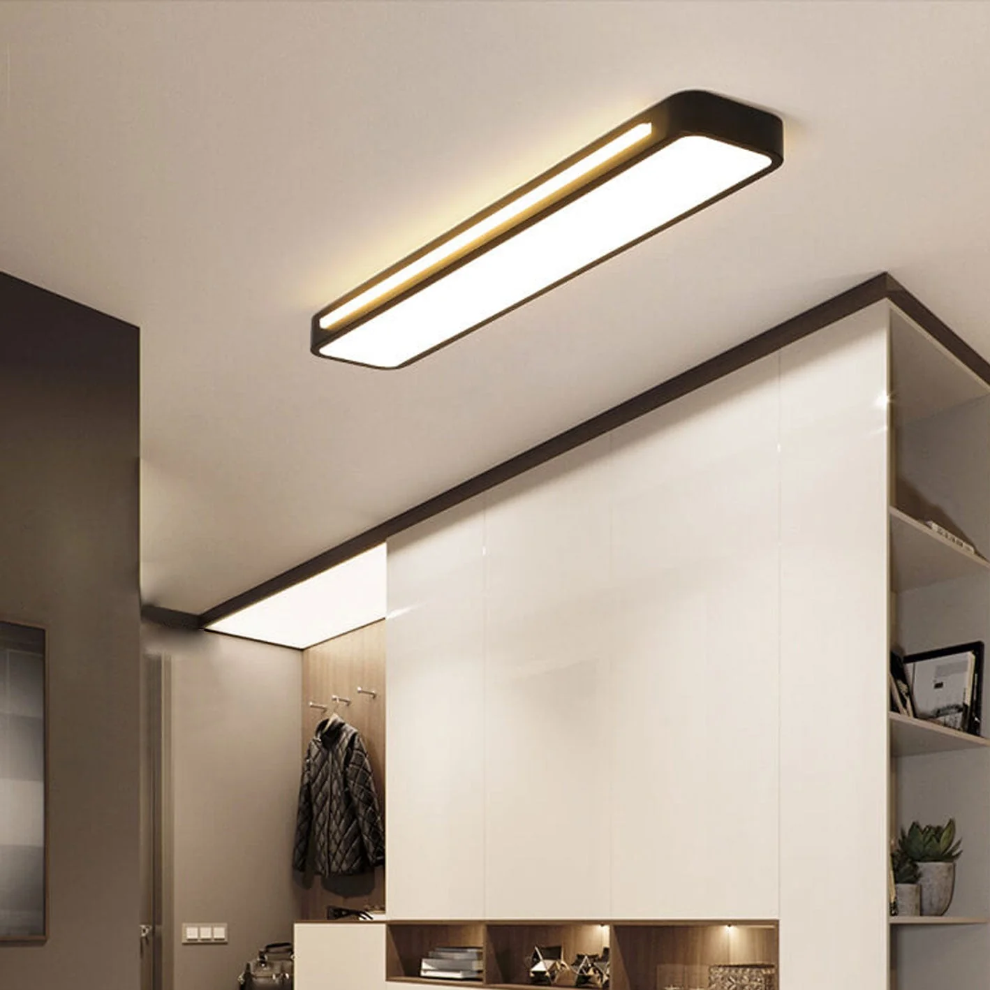 Nordycka minimalistyczna długa lampa sufitowa LED