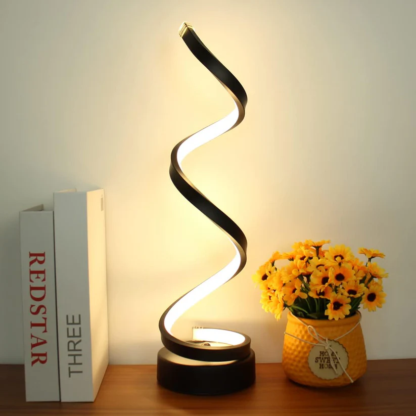 Spiralna lampa stołowa