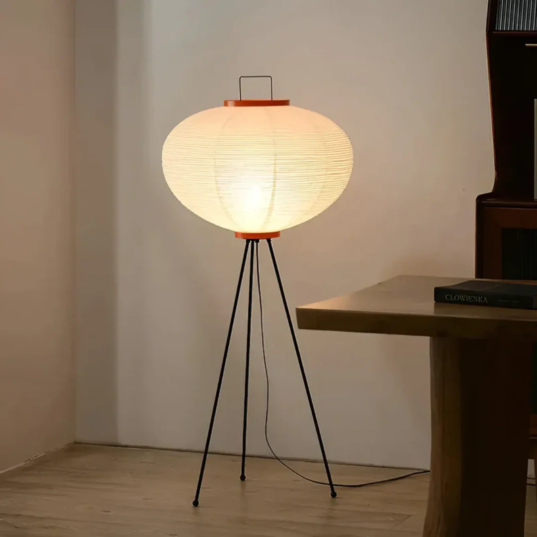 Lampa Stojąca Wabi-Sabi z Papieru Ryżowego