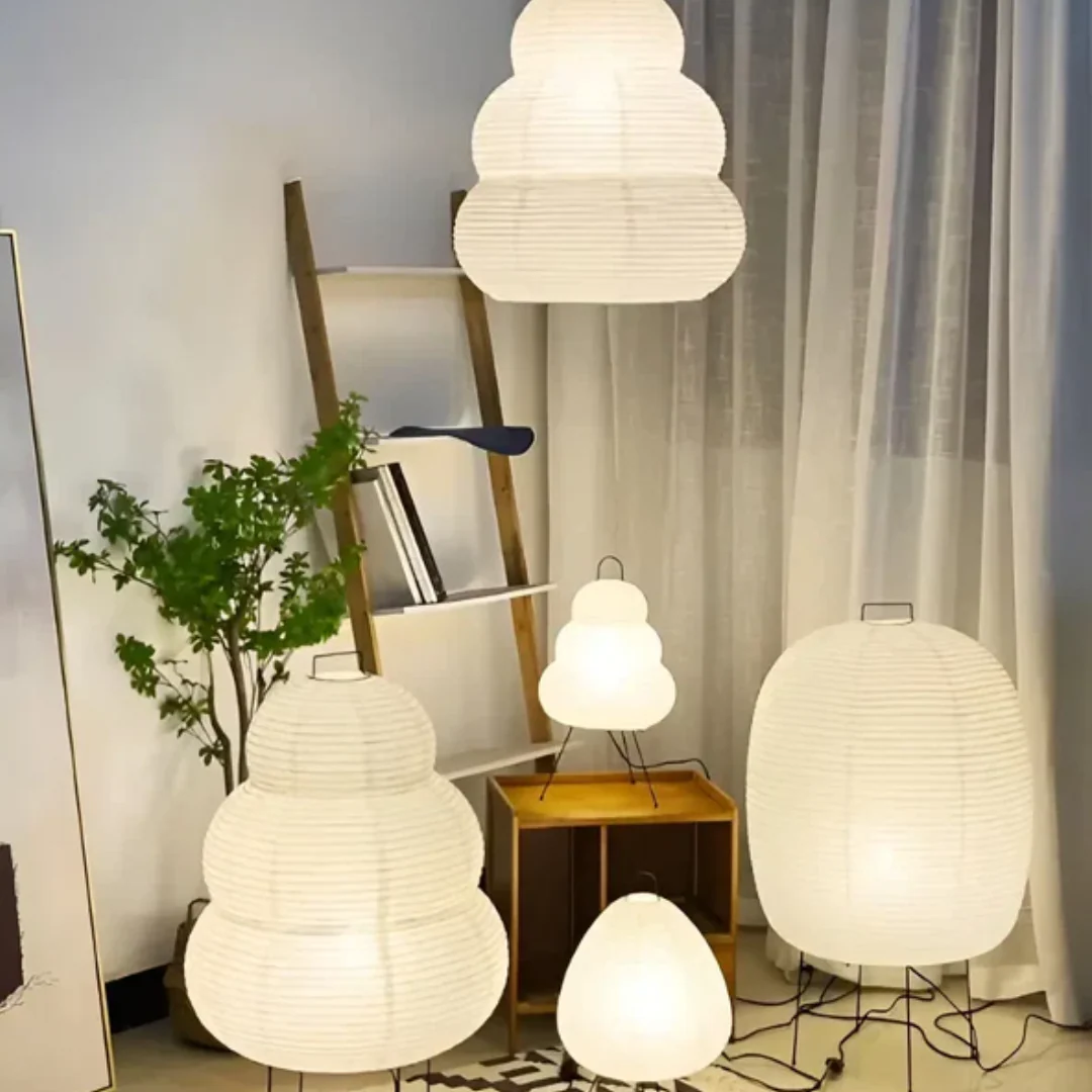 Lampa Stojąca Wabi-Sabi z Papieru Ryżowego