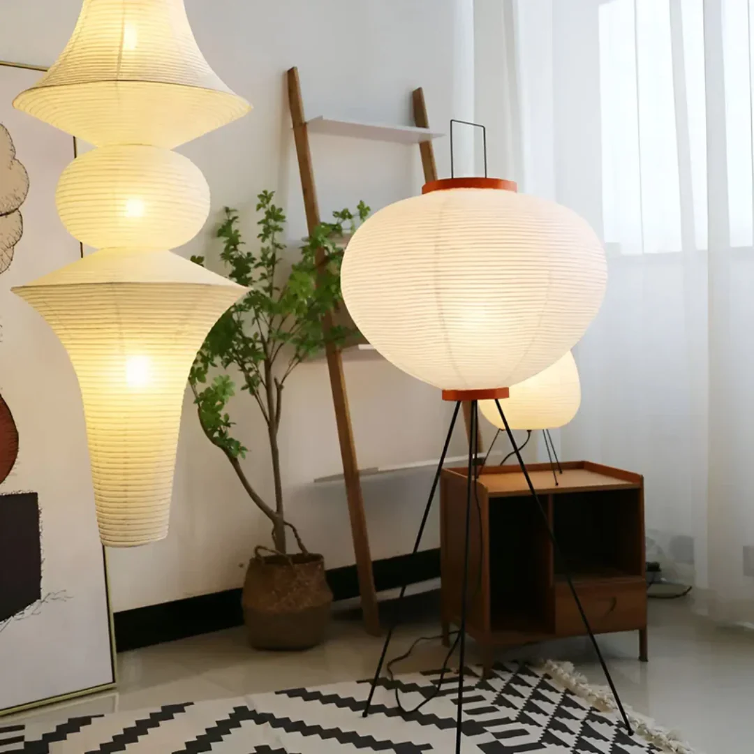 Lampa Stojąca Wabi-Sabi z Papieru Ryżowego