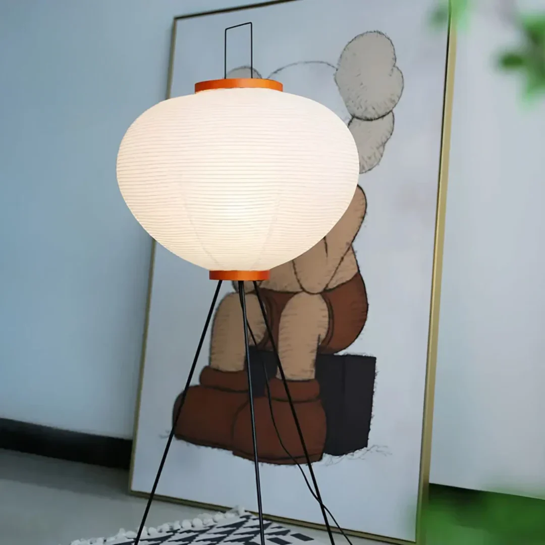 Lampa Stojąca Wabi-Sabi z Papieru Ryżowego
