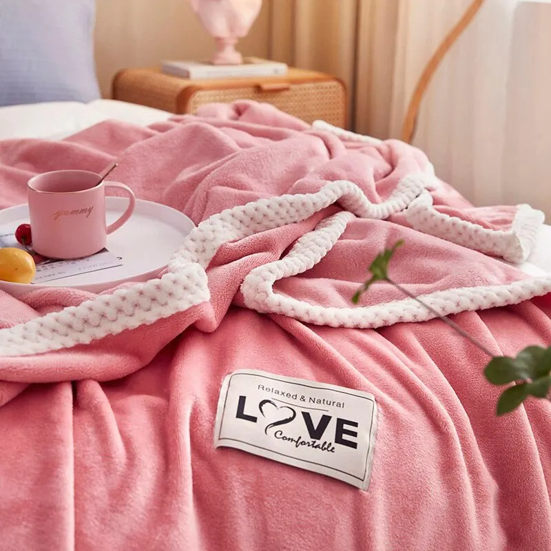 Pink Fleece Flannel Blanket