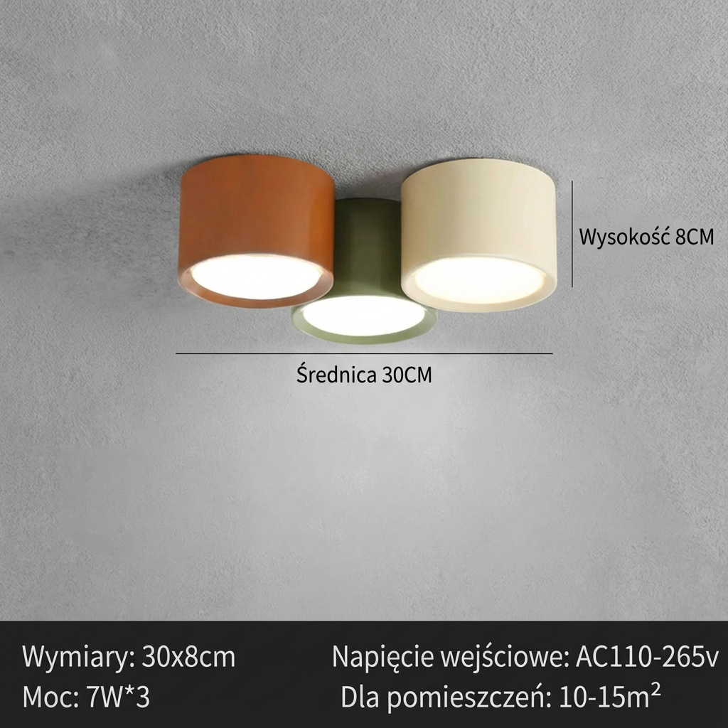 Nordycka lampa sufitowa LED | Minimalistyczny design 1,5 kg