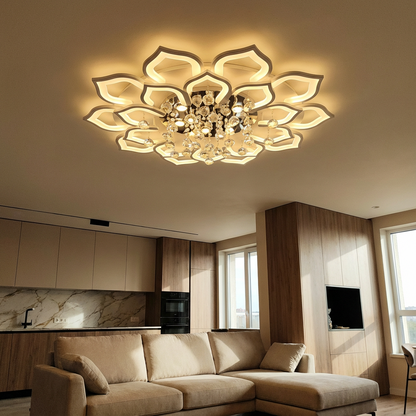 Kryształowy Żyrandol z Pilotem | Luksusowy Żyrandol do Salonów i Sypialni, Regulowane Oświetlenie