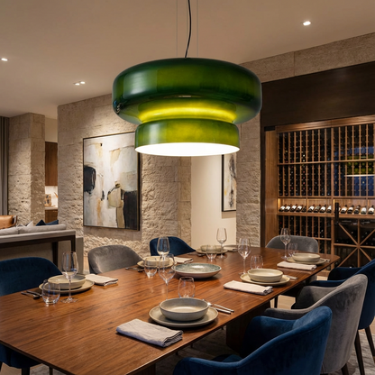 Lampa wisząca ze szkła artystycznego