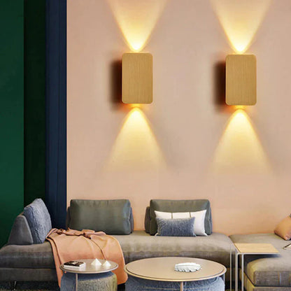 Nordyczna minimalistyczna prostokątna lampa ścienna LED z aluminium