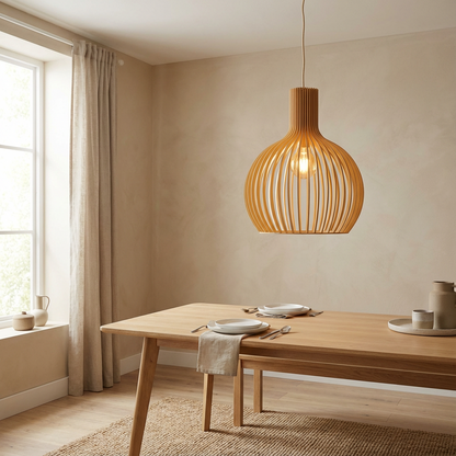 Drewniana Lampa Wisząca | Ręcznie Robiona 1.5kg 4