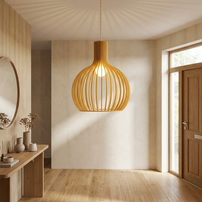 Drewniana Lampa Wisząca | Ręcznie Robiona 1.5kg 5