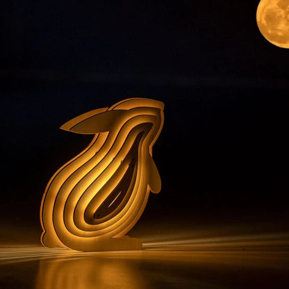 Drewniana Lampa Zwierzęca 3D | Unikalny Design, Ciepłe Światło Nocne do Sypialni i Salonu 4