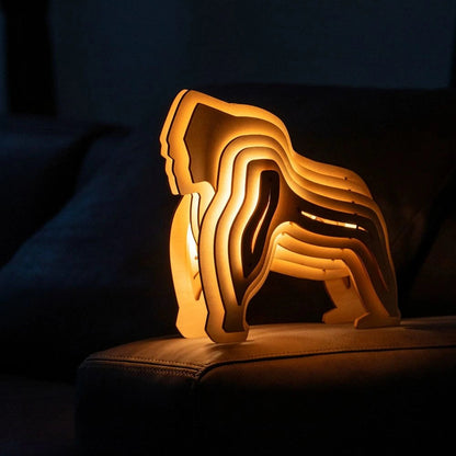 Drewniana Lampa Zwierzęca 3D | Unikalny Design, Ciepłe Światło Nocne do Sypialni i Salonu 5