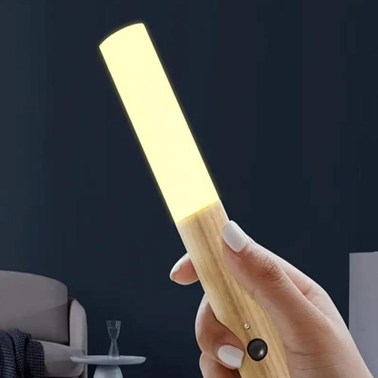 Drewniana lampa ścienna LED z czujnikiem ruchu i podwójnymi czujnikami | Energooszczędne oświetlenie do sypialni i korytarzy 6