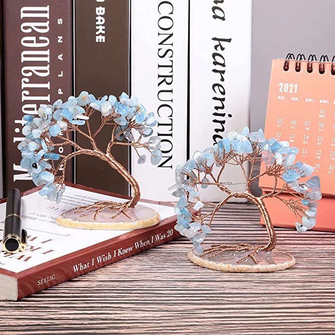 Drzewo z kamienia akwamarynowego | Symbol spokoju 0.1kg 1