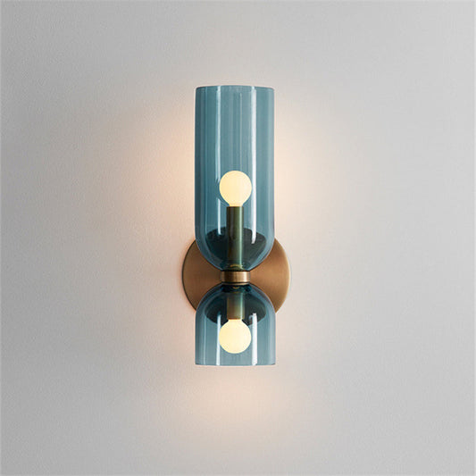 Elegancka Szklana Lampa Ścienna z Podwójnym Wzorem – Kinkiet Ścienny do Sypialni i Salonu 0