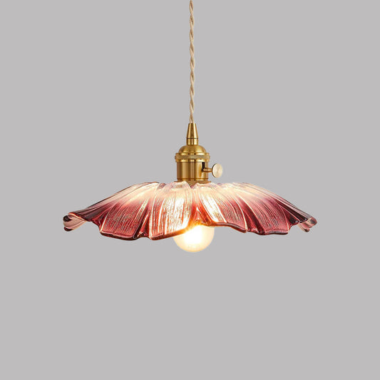 Elegancki Żyrandol Retro Do Jadalni, Szklana Lampa W Kwiatowy Wzór, Regulowana Wysokość 150 cm, Idealny Do Salonu I Pokoju 0