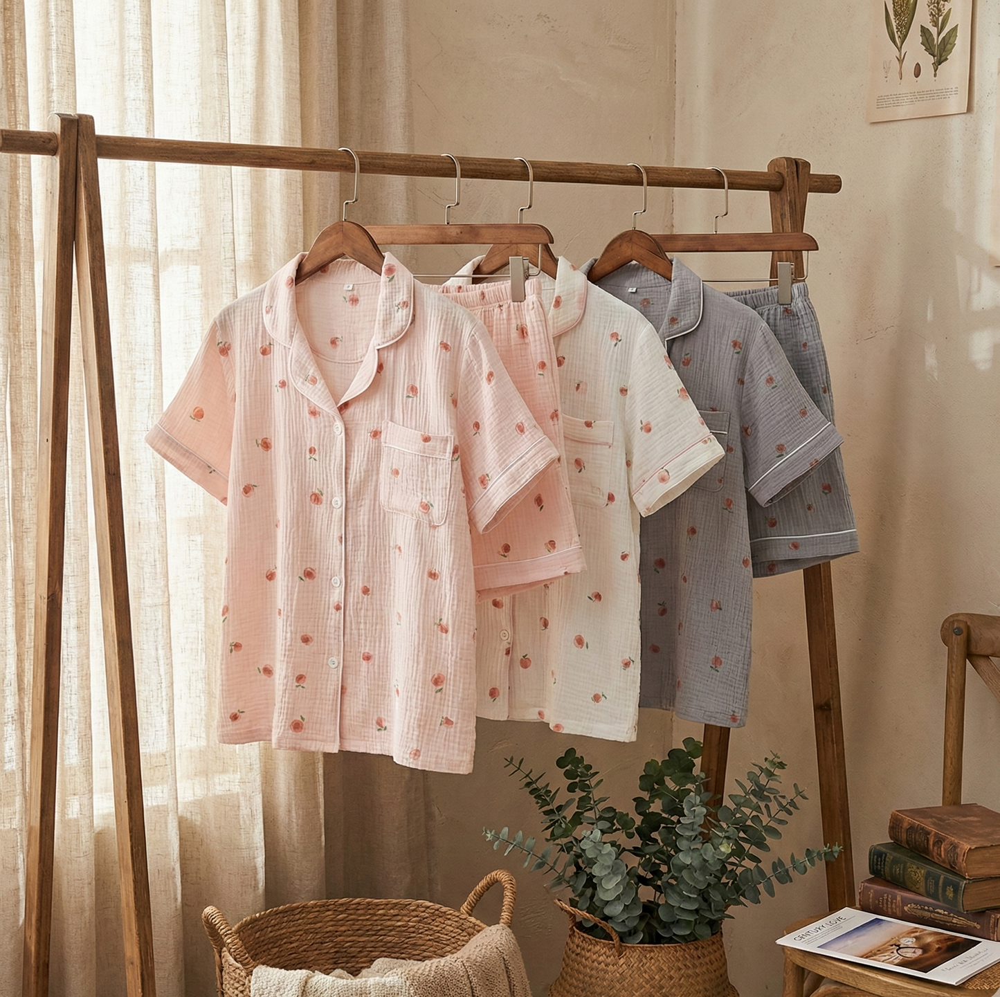 Nuvell | Piżama Damska z Muślinu Bawełnianego 100%