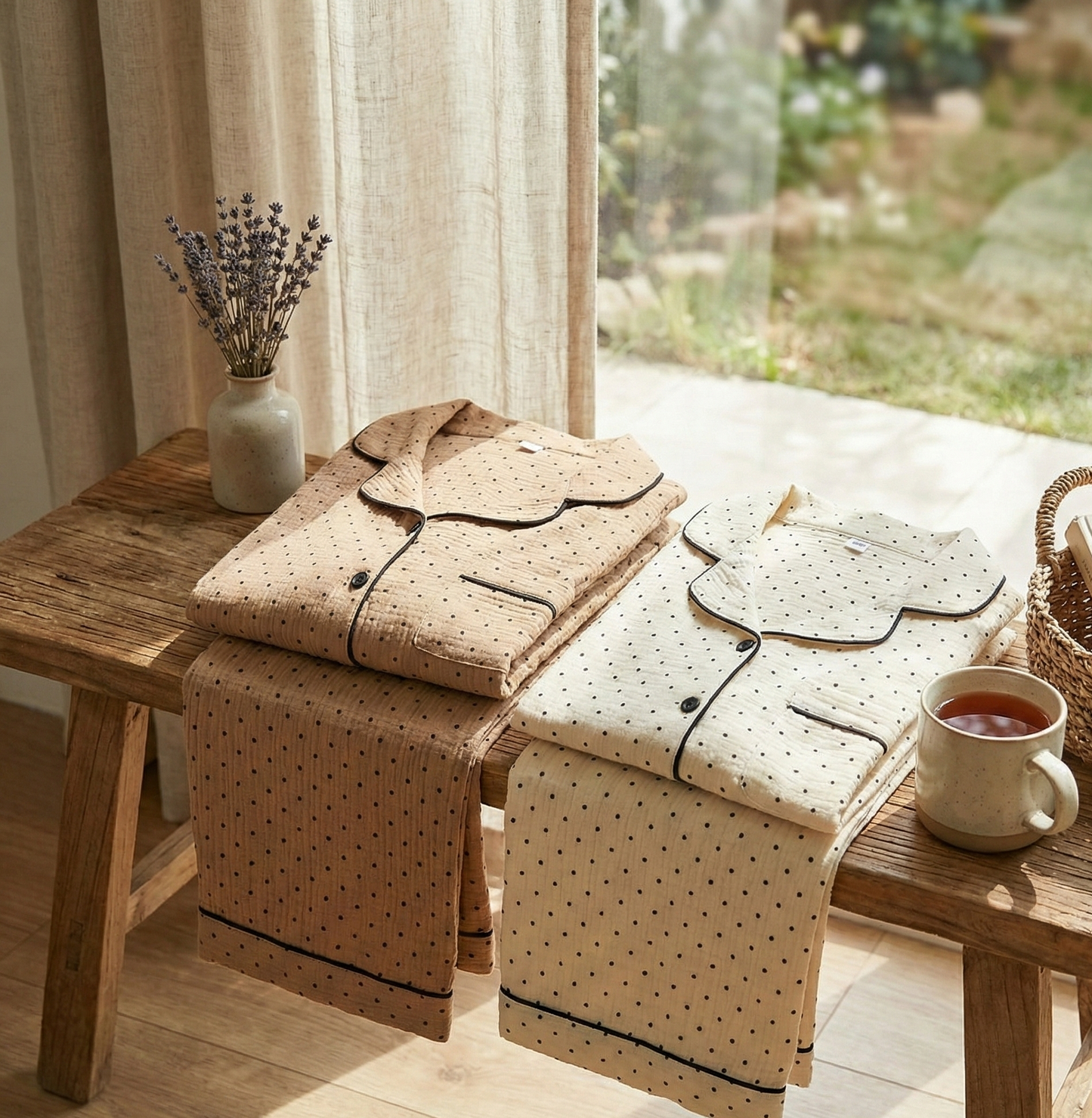 Piżama Muślinowa Damska | 100% Bawełna, Lekka i Przewiewna