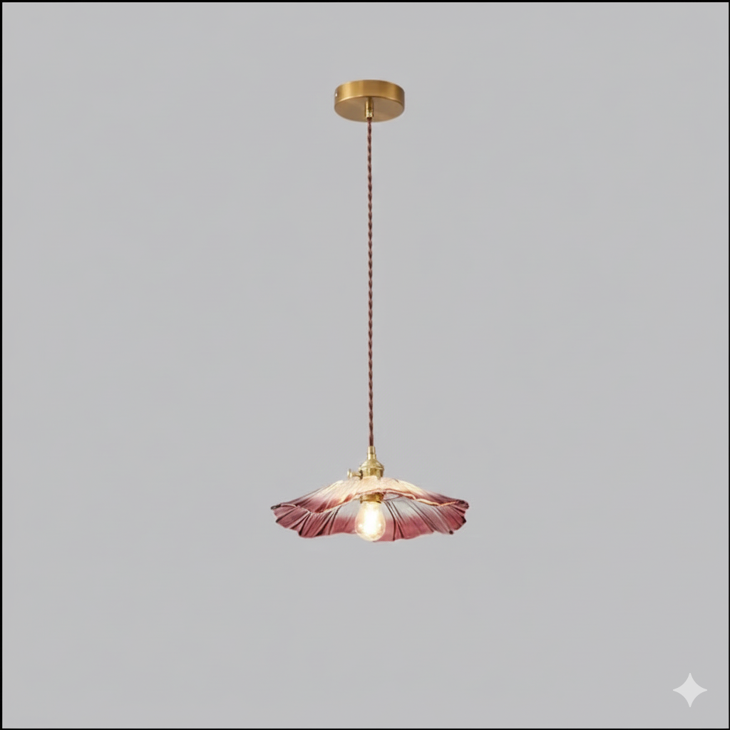 Lampa Wisząca Retro | Szkło W Kwiaty 1.5kg - Idealna Do Salonu, Stylowe Oświetlenie