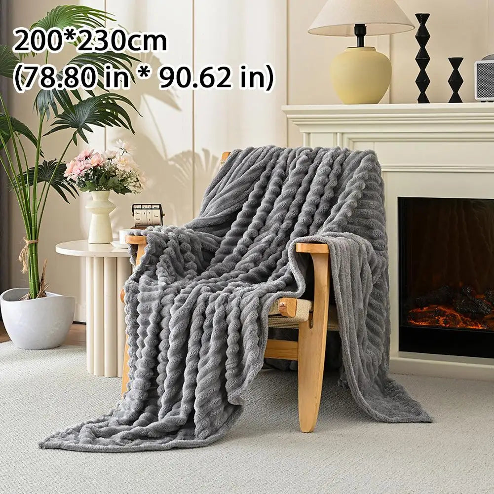 Gruby Koc Dwustronny Z Sztucznego Futra | Ciepły I Miękki 1,5 kg 180x200 cm 11