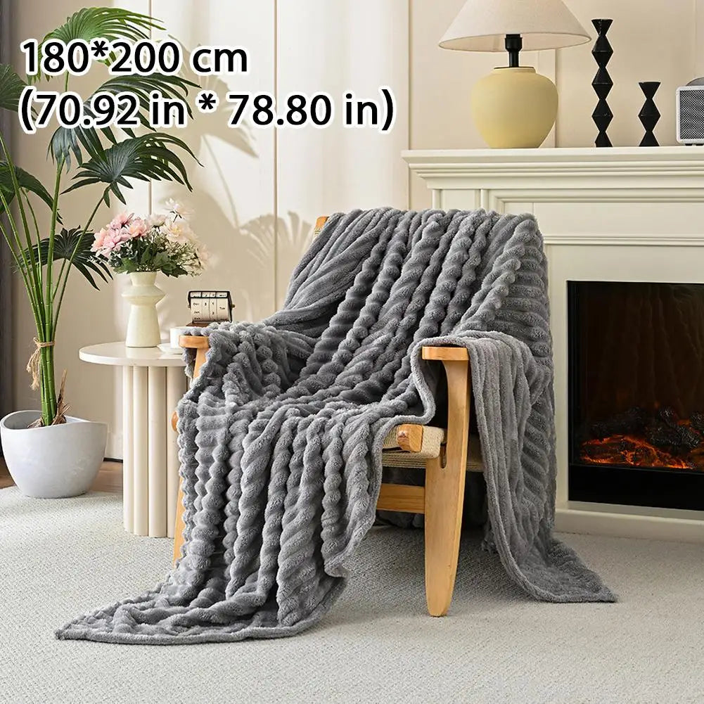 Gruby Koc Dwustronny Z Sztucznego Futra | Ciepły I Miękki 1,5 kg 180x200 cm 12