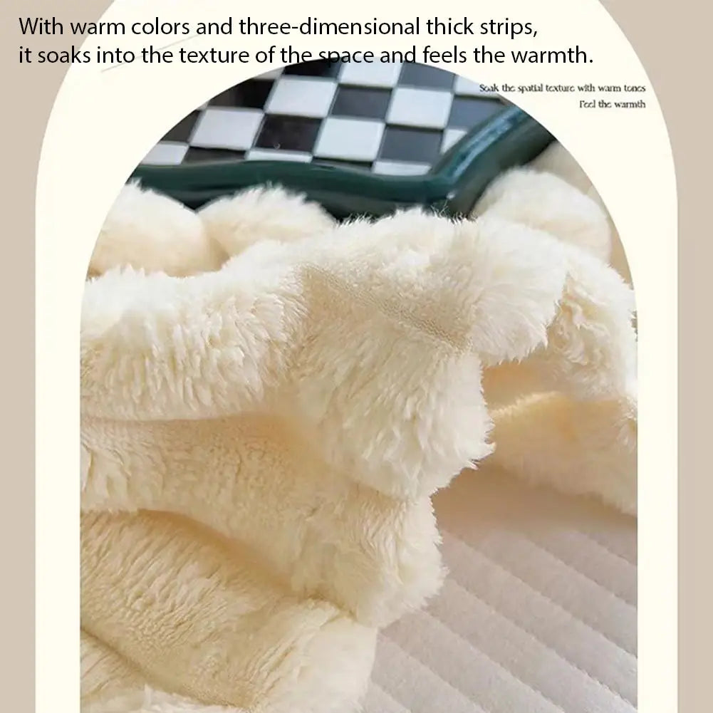 Gruby Koc Dwustronny Z Sztucznego Futra | Ciepły I Miękki 1,5 kg 180x200 cm 2