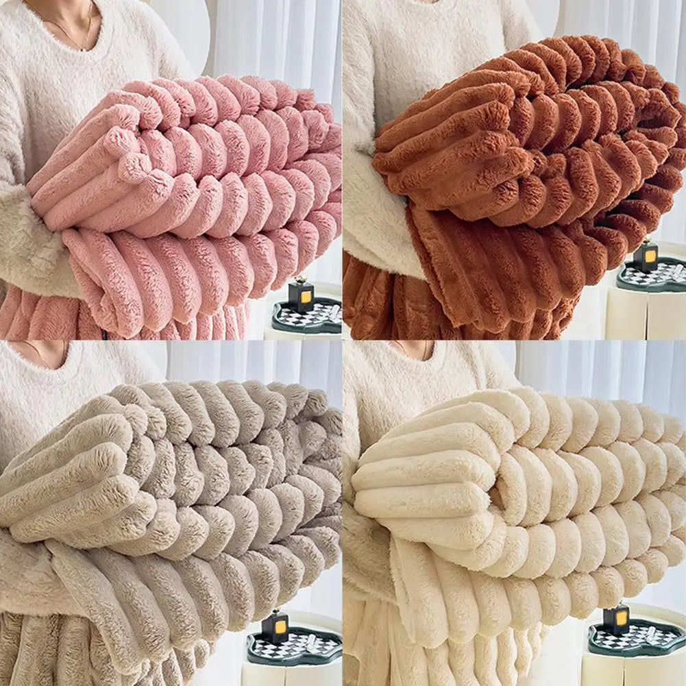 Gruby Koc Dwustronny Z Sztucznego Futra | Ciepły I Miękki 1,5 kg 180x200 cm 5