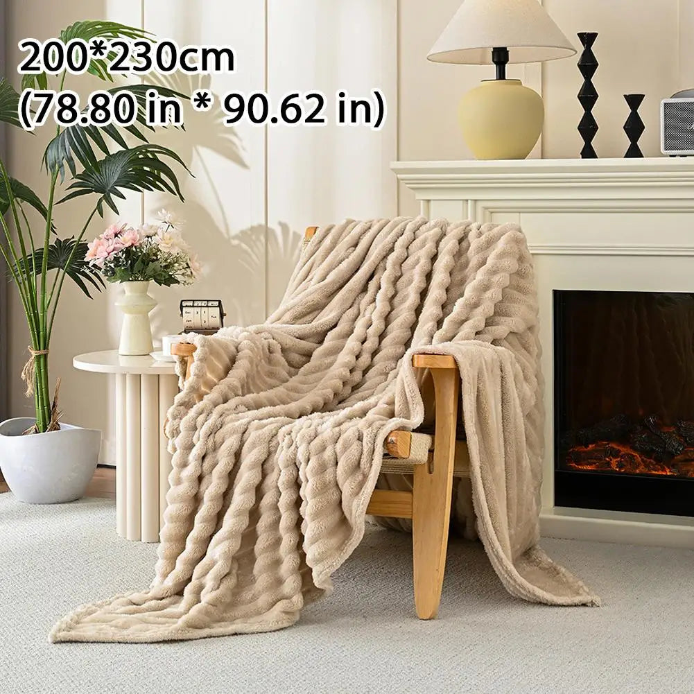 Gruby Koc Dwustronny Z Sztucznego Futra | Ciepły I Miękki 1,5 kg 180x200 cm 9