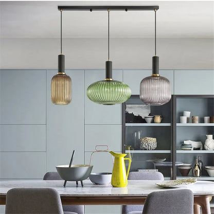 Kolorowa Lampa Wisząca | Kreatywne Oświetlenie LED E27, 1kg - Idealna do Salonu, Retro Design 2