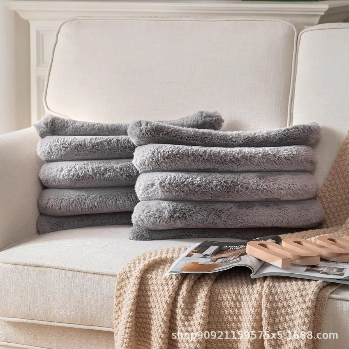 Królik Aksamitna Poszewka Na Poduszkę | Jednostronny Design 0,5 kg 4