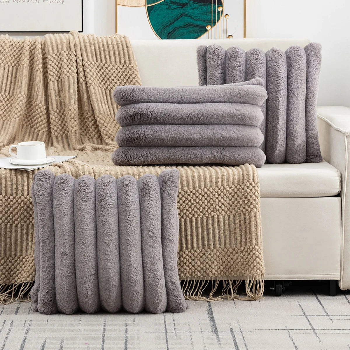 Królik Aksamitna Poszewka Na Poduszkę | Jednostronny Design 0,5 kg 5