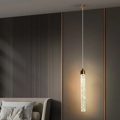 Kryształowa Lampa Wisząca | 12W, Złote Okucia, Do Salonu, 1,5 m 0